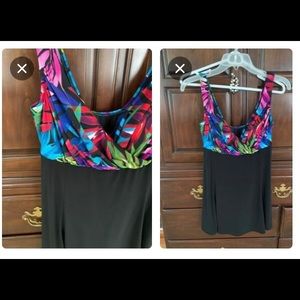 One piece slenderizing swimsuit